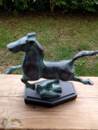 Vintage Chinese Bronze Statue Of Running Horse With Patina
