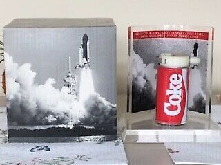 Vintage First Taste In Space Coca Cola Can Display With Packaging:1985
