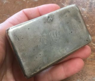 Antique Georgian Hallmark 1806 Solid Sterling Silver Snuff Box.  Maker:john Shaw