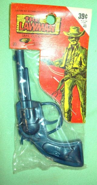 Vintage Gordy International Toy Gun In Package The Lawman Click Action Hong Kong