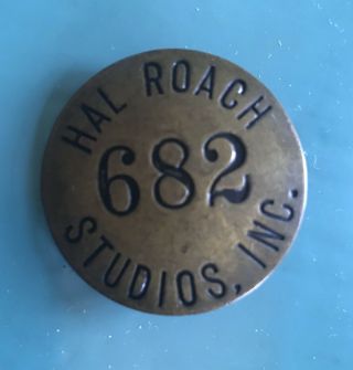1930s Vintage Hal Roach Studios Employee Badge Laurel Hardy Our Gang Zasu Pitts