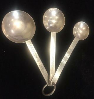 Vintage 1973 Leonore Doskow Solid 925 Sterling Silver Measuring Spoons