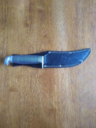 Vintage Western Boulder F39 Black Beauty Fixed Blade Hunting Knife With Sheath