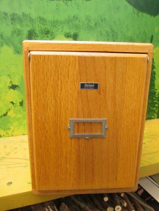 Eberbach Oak Microscope Slide Storage Cabinet W/ Trays Vintage Wood