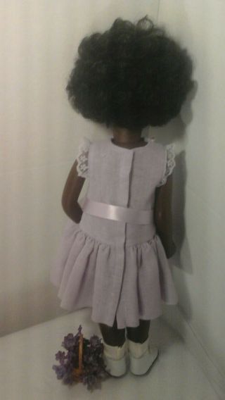 Vintage Sasha Black African American Doll In Lovely Lavender Dress 16 1/2 3