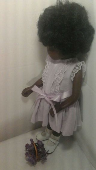 Vintage Sasha Black African American Doll In Lovely Lavender Dress 16 1/2 4