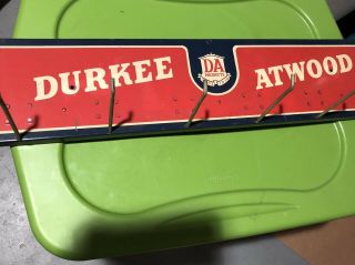 Vintage Durkee Atwood Car Fan Belt Tin Sign 27” X 6”