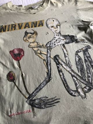 Vintage Nos Nirvana Incesticide 1993 90s Kurt Cobain Xl Green T - Shirt Single