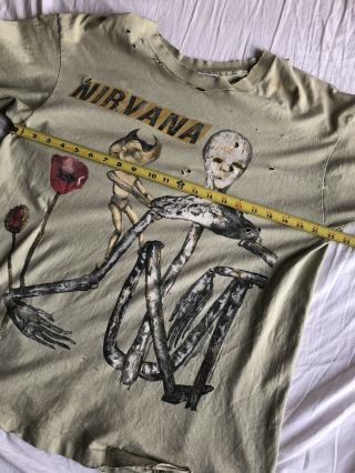 Vintage NOS Nirvana Incesticide 1993 90s Kurt Cobain XL Green T - Shirt Single 3
