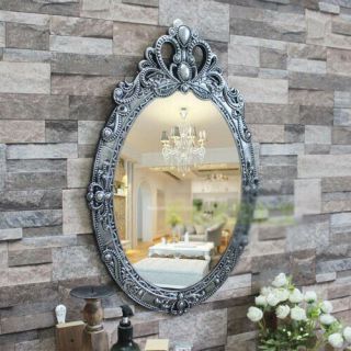 D29 Antique Silver Bathroom Toilet Vanity Wall Makeup Mirror Front Waterproof Y