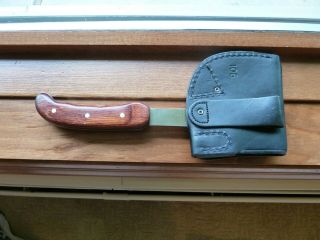 Vintage Buck 106 Hatchet Axe Knife Rare Wood Handle With Black Leather Sheath 2