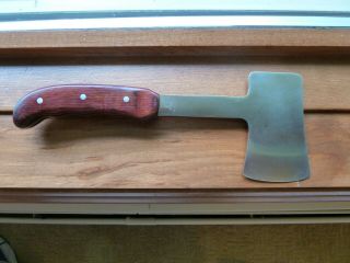 Vintage Buck 106 Hatchet Axe Knife Rare Wood Handle With Black Leather Sheath 3