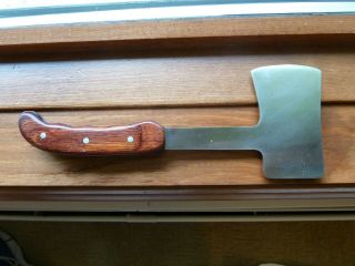 Vintage Buck 106 Hatchet Axe Knife Rare Wood Handle With Black Leather Sheath 4