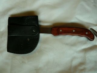 Vintage Buck 106 Hatchet Axe Knife Rare Wood Handle With Black Leather Sheath 7