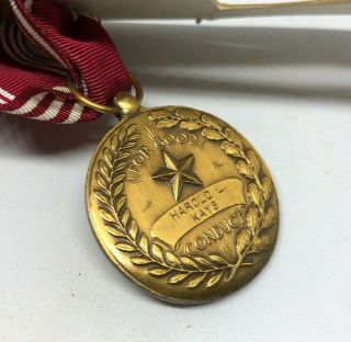 Vintage US U.  S.  Good Conduct Medal,  Army,  Military,  Named,  Ribbon,  Bar,  Full 5