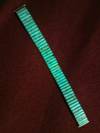 Vintage Navajo Turquoise Expansion Watch Band Bracelet 8 " Long