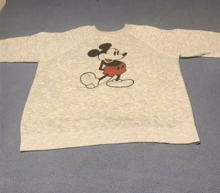 Vintage 80s Mickey Mouse Disney Casuals Gray Overstitched Sweatshirt Shirt Large