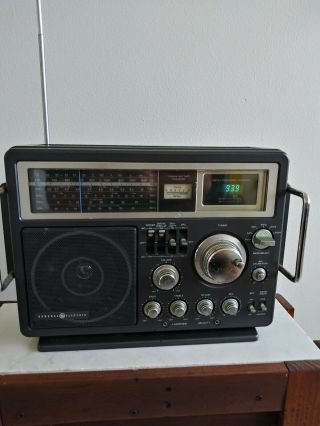 Vintage Ge General Electric World Monitor Model 7 - 2990 Am Fm Shortwave Radio Htf