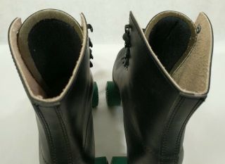 Vintage Roller Derby Skates Roller Star Mens 10 Black With Green Wheels Gift 5