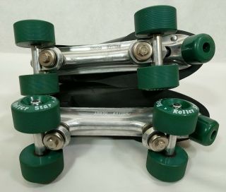 Vintage Roller Derby Skates Roller Star Mens 10 Black With Green Wheels Gift 6