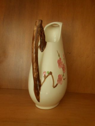 VINTAGE POPPYTRAIL HAND PAINTED PEACH BLOSSOM PITCHER 11 1/2 INCHES TALL 3