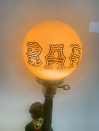 CHARLIE CHAPLIN Drunk Hobo Lamp Post Bar Light Globe VINTAGE.  AND 3