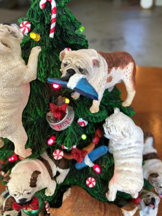Danbury English Bulldog Lighted Christmas Tree Retired.  Very Rare to find 10