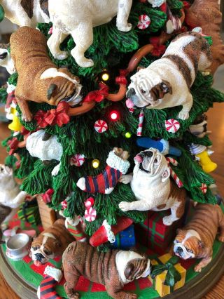 Danbury English Bulldog Lighted Christmas Tree Retired.  Very Rare to find 11