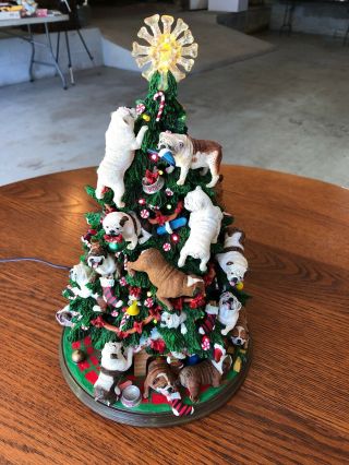 Danbury English Bulldog Lighted Christmas Tree Retired.  Very Rare To Find