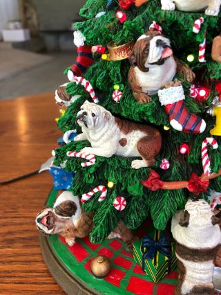 Danbury English Bulldog Lighted Christmas Tree Retired.  Very Rare to find 3