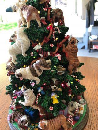 Danbury English Bulldog Lighted Christmas Tree Retired.  Very Rare to find 4
