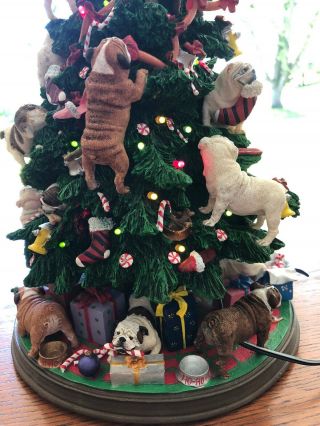 Danbury English Bulldog Lighted Christmas Tree Retired.  Very Rare to find 5