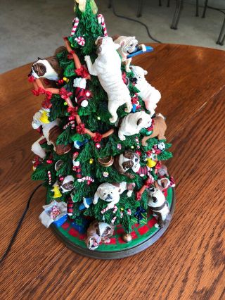 Danbury English Bulldog Lighted Christmas Tree Retired.  Very Rare to find 7