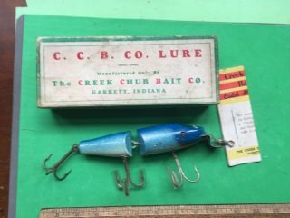 Vintage Creek Chub Striper Pikie Wood Fishing Lure 6834 Blue