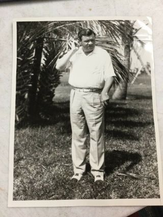 Babe Ruth Wire Photo 7x9 Golfing 1936 Old Vintage 1/1 Antique Baseball