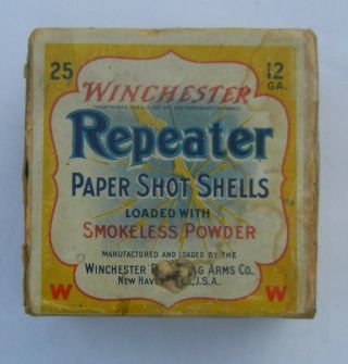 Vintage Winchester Repeater 12 Gauge Shotgun Shell Box,