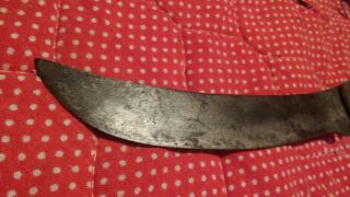 Vintage Curved Blade,  Butcher,  Skinning,  Boning Knife - Hand Crafted - Solid Oak