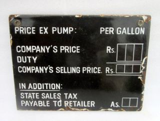 Vintage Old Rare Petrol Station Price Indication Porcelain Enamel Sign Board
