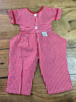 Vintage Shirley Temple Red and White Striped Cotton Romper 2