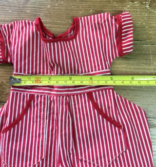 Vintage Shirley Temple Red and White Striped Cotton Romper 4