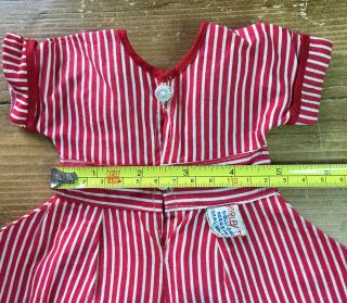 Vintage Shirley Temple Red and White Striped Cotton Romper 5