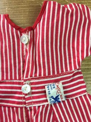 Vintage Shirley Temple Red and White Striped Cotton Romper 7