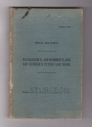Rare Raf Pathfinder Navigator’s Wwii Log Book 1943 - 1947 582,  635 & 35 Squadrons