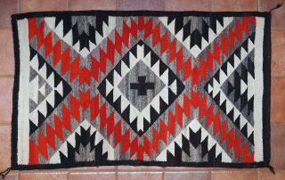 Antique Navajo Klagetoh Regional Native American Indian Woven Wool Rug