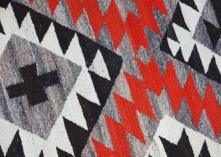 Antique Navajo Klagetoh Regional Native American Indian Woven Wool Rug 2