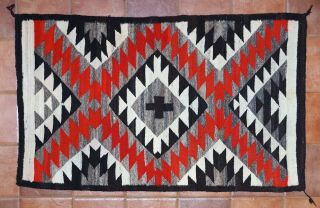 Antique Navajo Klagetoh Regional Native American Indian Woven Wool Rug 5