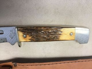 VINTAGE CASE XX FIXED BLADE 547 - 5 SS KNIFE STAG HANDLE WITH SHEATH 6