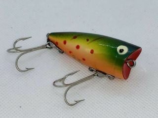 Heddon Chugger Jr Sunfish Vintage Fishing Lure Tough Color Wow
