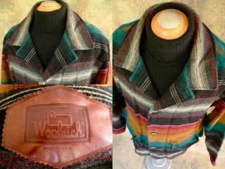 ✰ Vintage Woolrich Southwest Wool Blanket Jacket Coat Indian Navajo Usa Rrl Xl