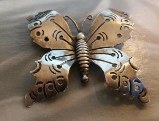Vintage Sterling Silver ( (940))  Huge Butterfly Brooch Pin Made In Mexico ( (m99))